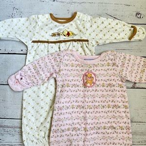 Set of 2 Vintage Pooh Infant Gowns
